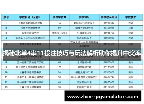 揭秘北单4串11投注技巧与玩法解析助你提升中奖率