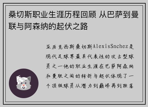桑切斯职业生涯历程回顾 从巴萨到曼联与阿森纳的起伏之路